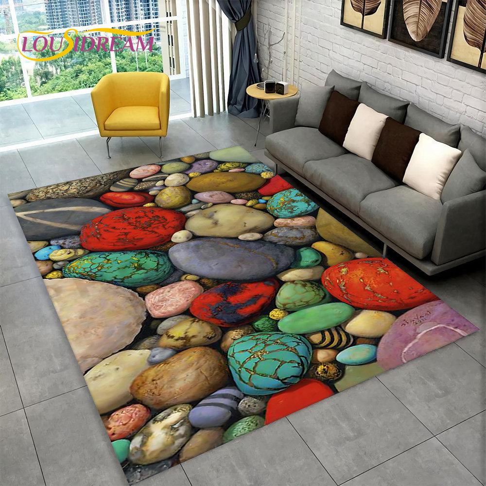 3D каменный след, пляжная галька, ковер, ковер для дома, гостиной, спальни, дивана, коврик для кухни, декор, нескользящий напольный коврик