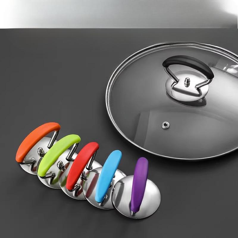 Ручка крышки кастрюли из нержавеющей стали, Универсальная силиконовая крышка, Ручка крышки кастрюли, Крышка кастрюли с защитой от ожогов, Верхняя бусина, Кухонная утварь