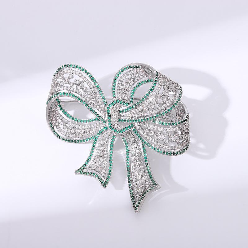 Высококачественная брошь в виде банта со стразами и бриллиантами, атмосферная брошь для пальто, пиджака, подарочная брошь, прямые поставки