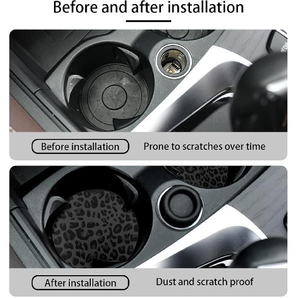 Автомобильные подставки под стакан с леопардовым принтом, Яркая шкура гепарда, 2,8 дюйма, Резиновые противоскользящие подставки под напитки в подстаканник автомобиля, Черно-серый Милый автомобиль