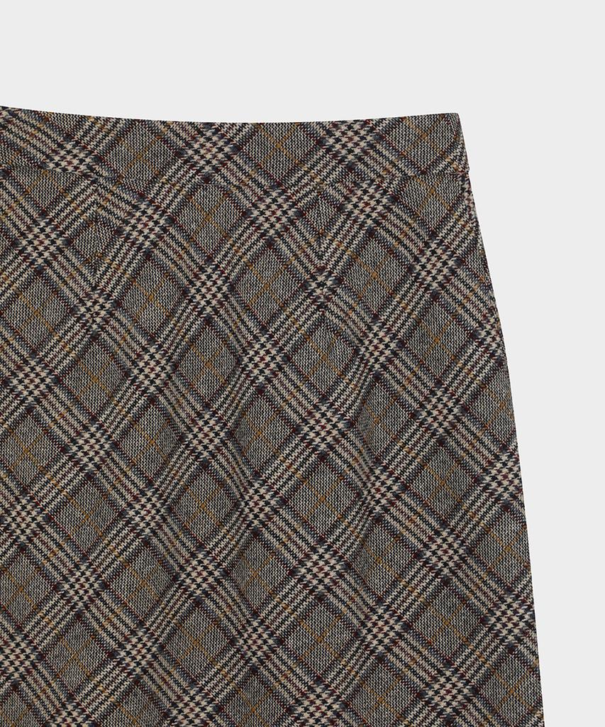 Brooks Brothers Lambswool Check Skirt (Beige) (Bbkzwm3839Zef)