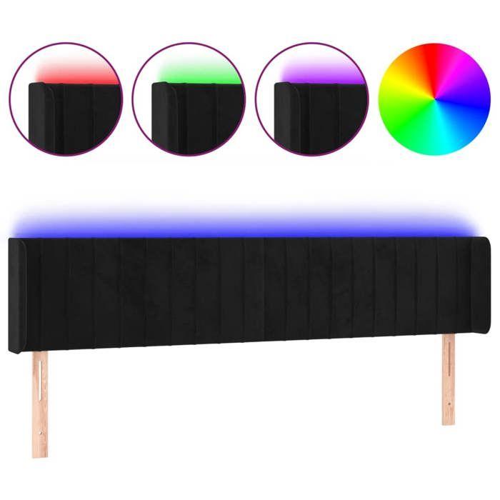 VidaXL LED Headboard Bedroom Furniture Double Bed Accessory Head of Bed Frame Interior Black 3123530