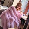 Autumn and Winter Environmentally Friendly Fox Hair Lace Shawl Medium and Long Socialite Little Lady Fur Coat Women's