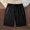 Men Summer Pants Elastic Waistband Zipper Pockets Stay Dry Stretch Ice Silk Athletic Shorts for Running Training Cycling Fitness Shorts