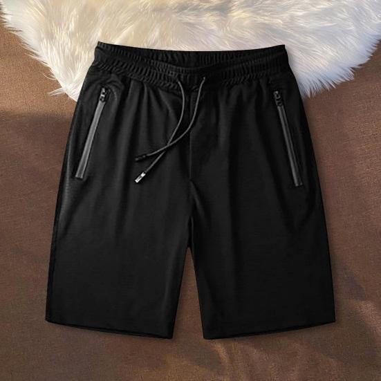 Мужские летние брюки с эластичным поясом и карманами на молнии, остаются сухими, эластичные спортивные шорты из ледяного шелка для бега, тренировок, велоспорта, фитнес-шорты