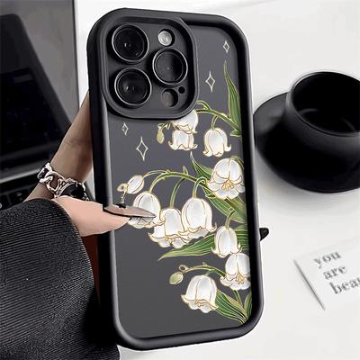 Чехол для телефона 'Ландыш с золотыми акцентами' для iPhone 16 15 14 13 12 11 Pro Max Plus, Гелевый гибкий защитный, устойчивый к царапинам