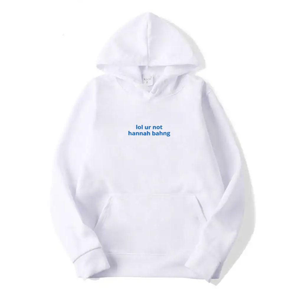 Funny Hannah Bahng Blue Hoodie Women Clothing Casual Hooded Sweatshirt Male Fashion Oversized Hoodies Man Y2k Streetwear