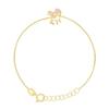 Children's Bracelet - LÉA &; ARTHUR - HORSE Motifs - 375 Yellow Gold - Adjustable Length 12-14 Cm - White/Pink Enamel
