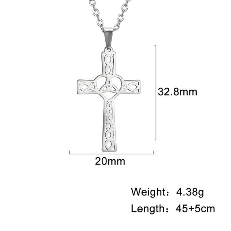 Ожерелье с подвеской «Кельтский крест» для женщин из нержавеющей стали, ожерелья с золотым серебром, колье с изображением Иисуса, религиозные украшения