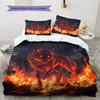 Flame Wolf  Pattern Bedding Quilt Set Quilt Cover Pillowcase Home Decoration  Gift (1 * duvet cover + 2 * pillowcase, without core)