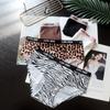 Simple Fashionable Lingerie Printed High Elasticity Underwear for Women Ice Silk Mid Low Waist Women's Triangle Panties