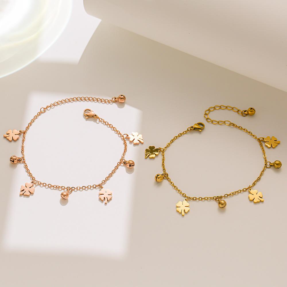 Lucky Grass Bracelet Stainless Steel Ins Internet Celebrity Niche Korean Fashion Personality Versatile Bracelet Women's Jewelry
