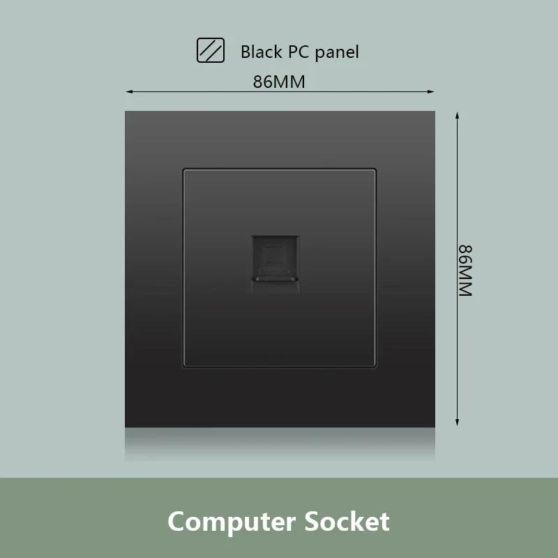 Черная настенная розетка UK 13A с USB Type C 18 Вт для быстрой зарядки, универсальная настенная розетка 220 В, электрический выключатель света