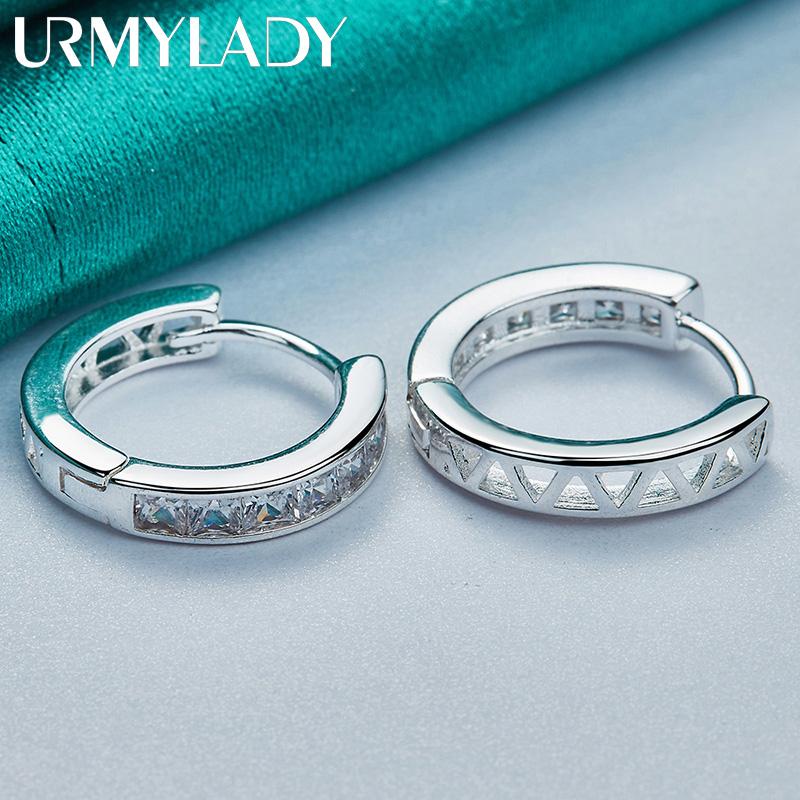 Серьги из стерлингового серебра 925 пробы с круглым цирконом для женских очаровательных ювелирных изделий