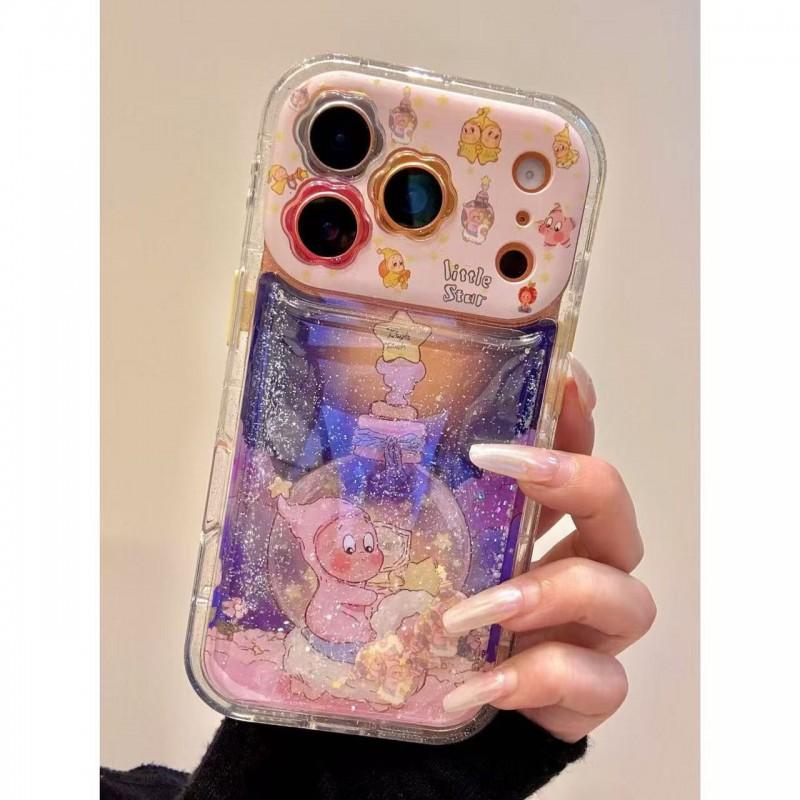 Милый Цветочный Песочный Блестящий Дизайн Чехол для Телефона iPhone 17 Pro Max 16 15 Серии Мягкая ТПУ Крышка
