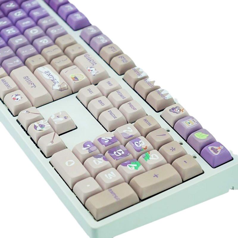 Колпачки для клавиш с изображением йогурта и винограда XDA, высота 127 клавиш, набор колпачков PBT, пятисторонний DyeSublimation для механической клавиатуры