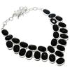 Natural Black Spinel Gemstone 925 Sterling Silver Jewelry Necklace 18" S2g61