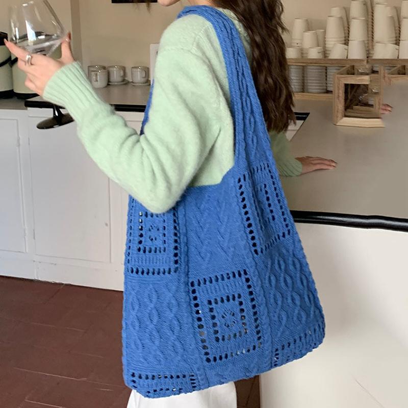 Yogodlns Женская тканая сумка-тоут в стиле бохо, летняя пляжная сумка, тканые сумки ручной работы на плечо, ручная вязаная сумка, сумка для покупок