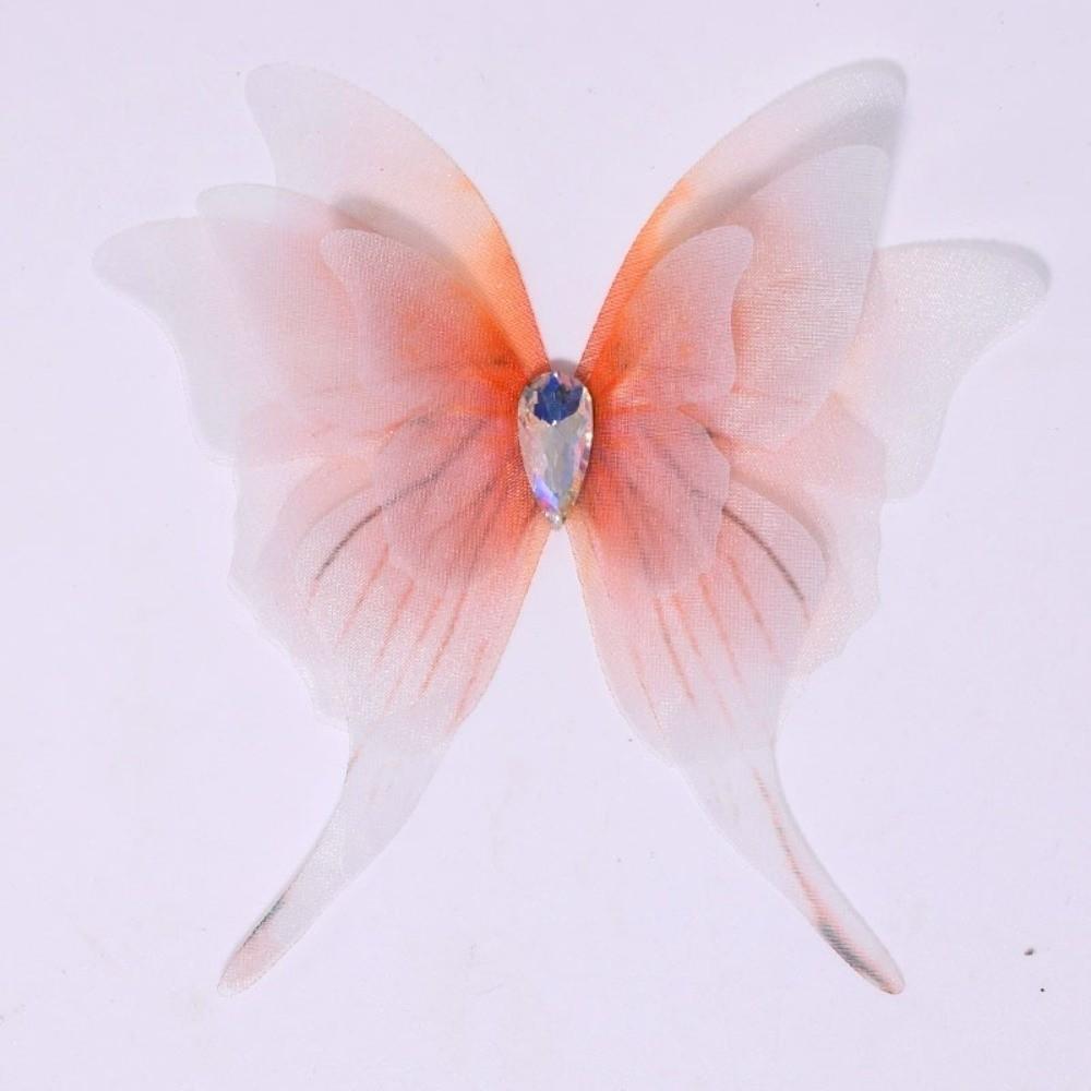 Gradient Color Organza Fabric Butterfly Four-Layer 3D Butterfly Decorations Butterfly Appliques