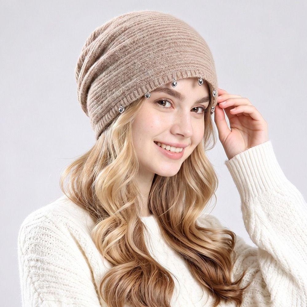 Soft Knitted Slouchy Hat Thickened Knit Hat High-End Feel Slouchy Beanie Hat Casual Wear