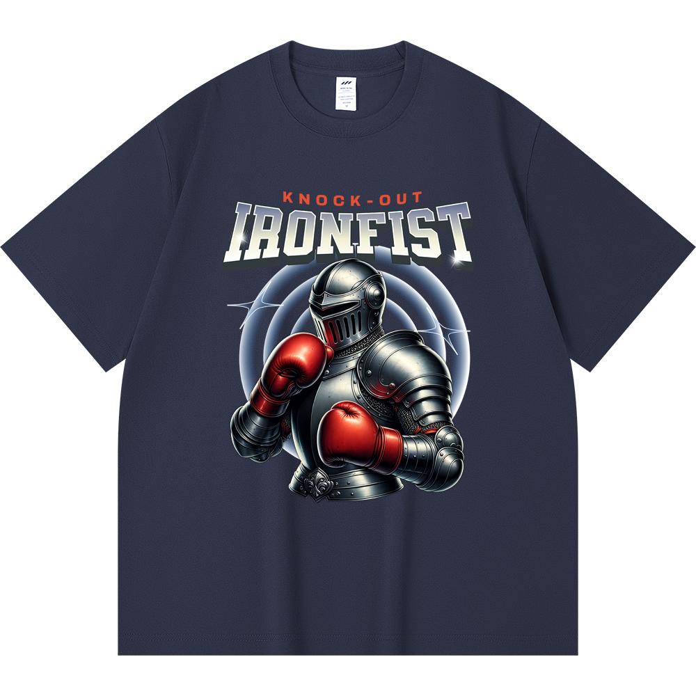 Футболка из 100% хлопка плотностью 230 г/м2 с принтом Ironfist, забавная футболка из чесаного хлопка в стиле Харадзюку