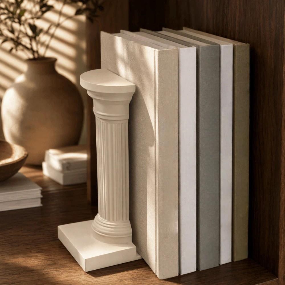 1 Pair Artistic Architecture Style Bookend Stable 3D Printing Book Holder Book Enthusiasts
