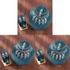 Luxury Water Drop Pendant Necklace With Pearl Tassel Earrings And Rhinestone Set For Women