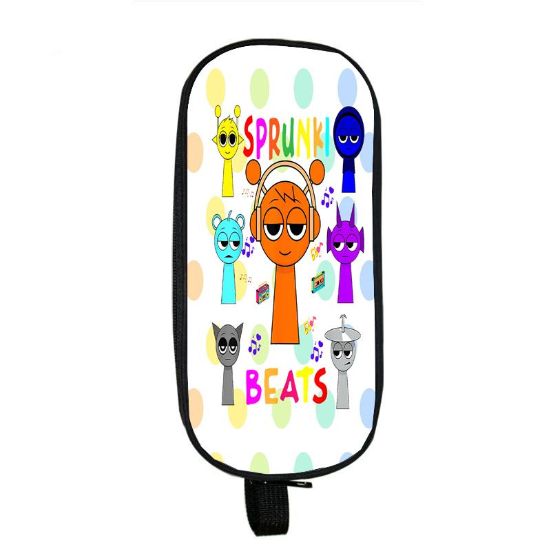 Пенал Sprunki Incredibox для студентов, двухслойный пенал для школьных принадлежностей с игрой в жанре ужасов, канцелярские принадлежности для детей, коробка для ручек