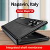 Matte Leather Case for Honor Magic V2 Magnetic Hinge Case Frosted Leather 360 Degree Protective Bracket Cover