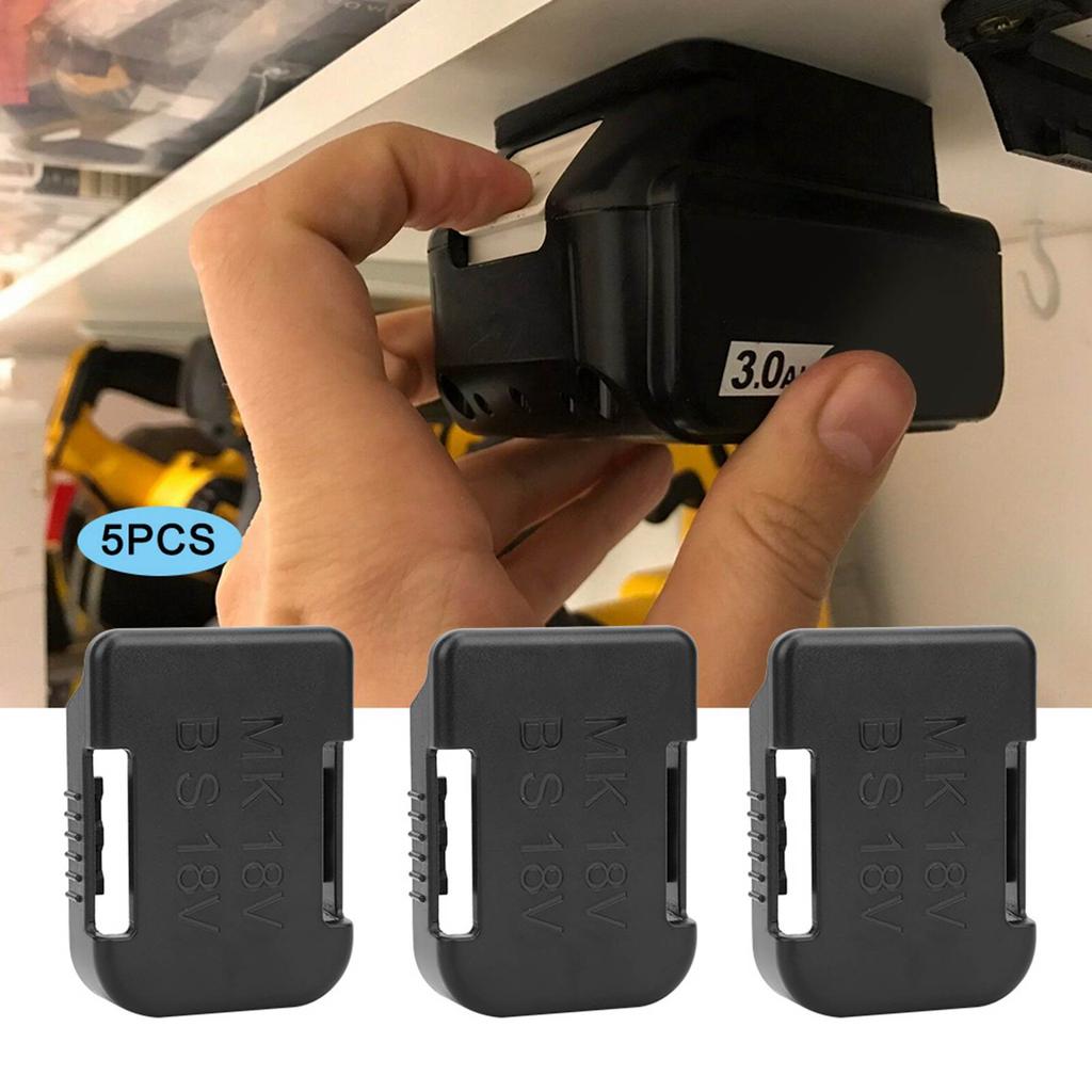 5Pcs Lithium Battery Storage Rack Shelf Bracket Belt Slot for 18V Fixing Devices