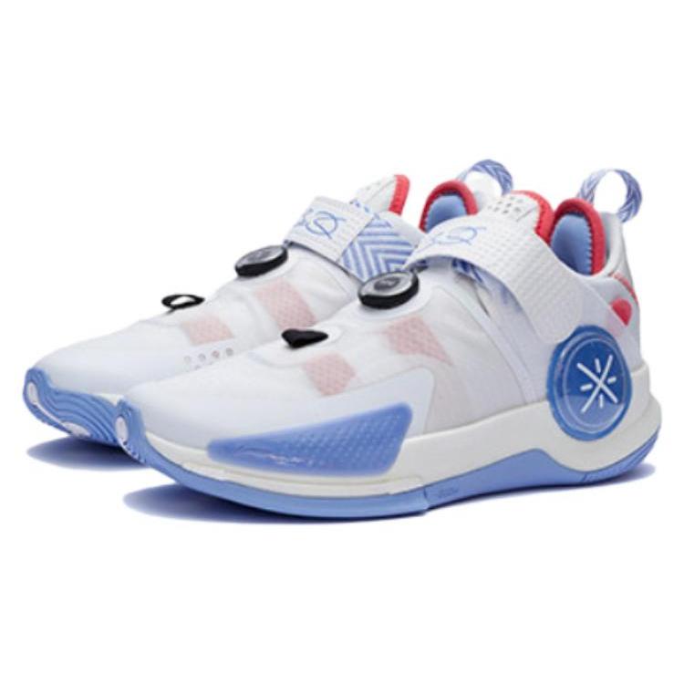 Li Ning Wade Fission 7 V2 Нескользящие, Износостойкие, Дышащие Низкие Баскетбольные Кроссовки Мужские Стандартные Белые ABPR047-1