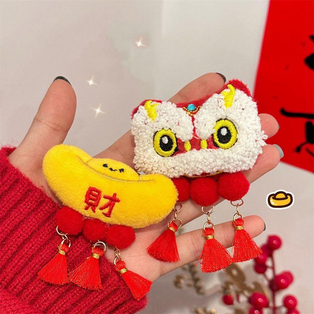 Lucky Spring Festival Pin Coin Chinese Style Pin Fashion Lion Dance Brooch  Party