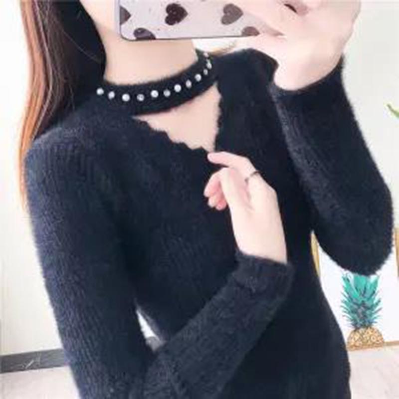 Hollow Out Slim Sweaters Women's Knitted Pullovers Long Sleeve Bottoming Shirts Harajuku Commute Autumn Winter Sweaters