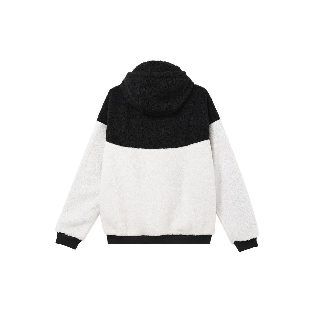 Nike Спортивная куртка Windrunner с подкладкой из шерпы, на молнии, с капюшоном, кремово-белая, черная DD0300-016