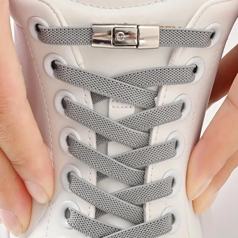 1 пара шнурков с застежкой-переключателем без завязывания, эластичная пряжка для шнурков без завязывания