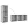 3 Piece TV Cabinet Set Concrete Grey Particleboard