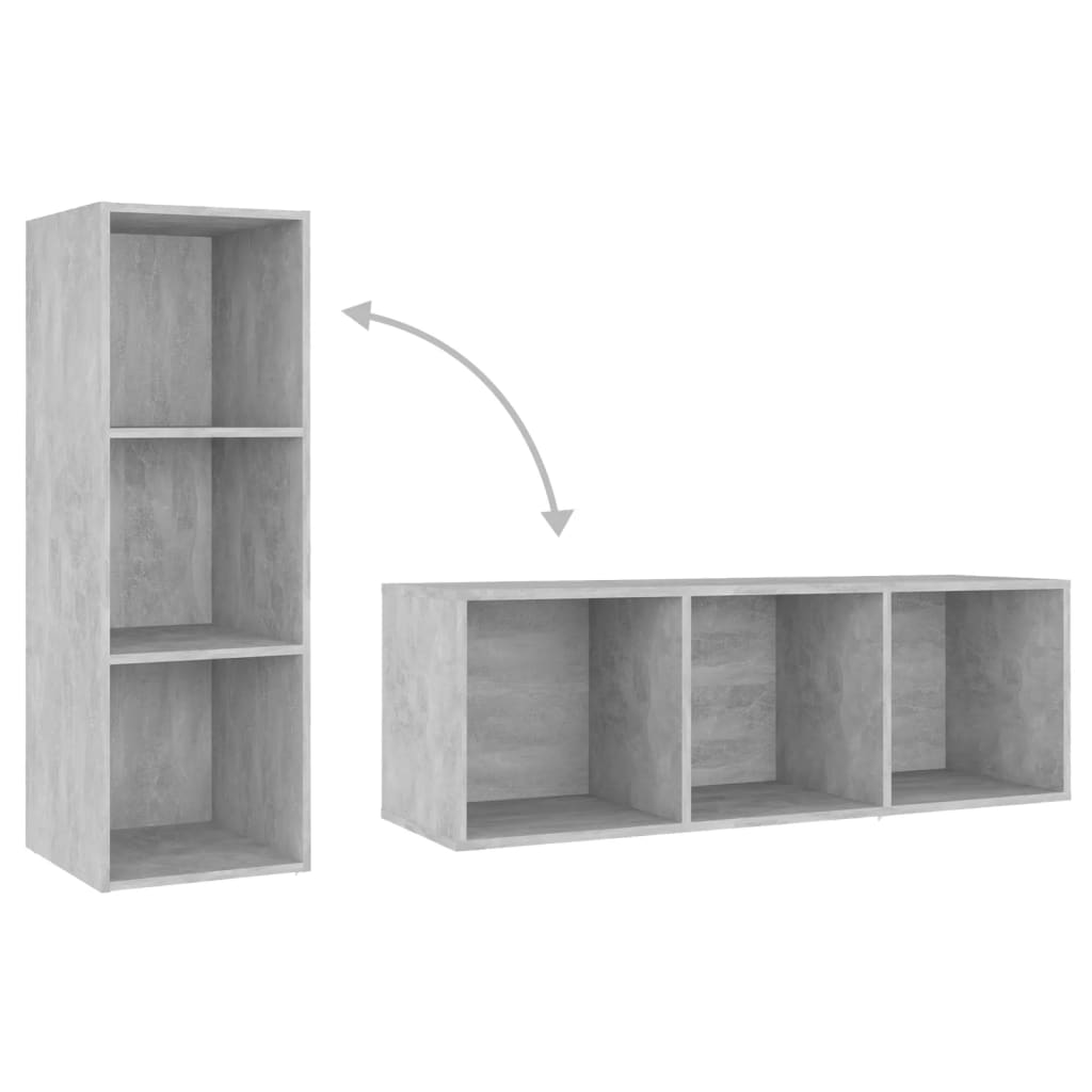 3 Piece TV Cabinet Set Concrete Grey Particleboard