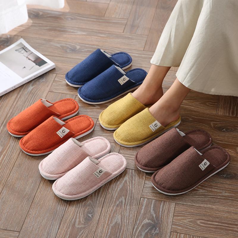 Baotou Home Linen Couple Indoor Floor Shoes Men and Women Non Slip Cotton Тапочки