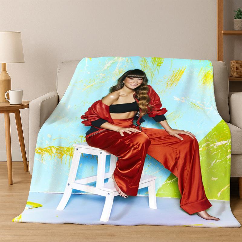Cute Aitana Spanish Singer Flannel Blanket Soft Warm Blanket Throw Blanket for Bedroom Living Room Bed Travel Picnic Gift kids