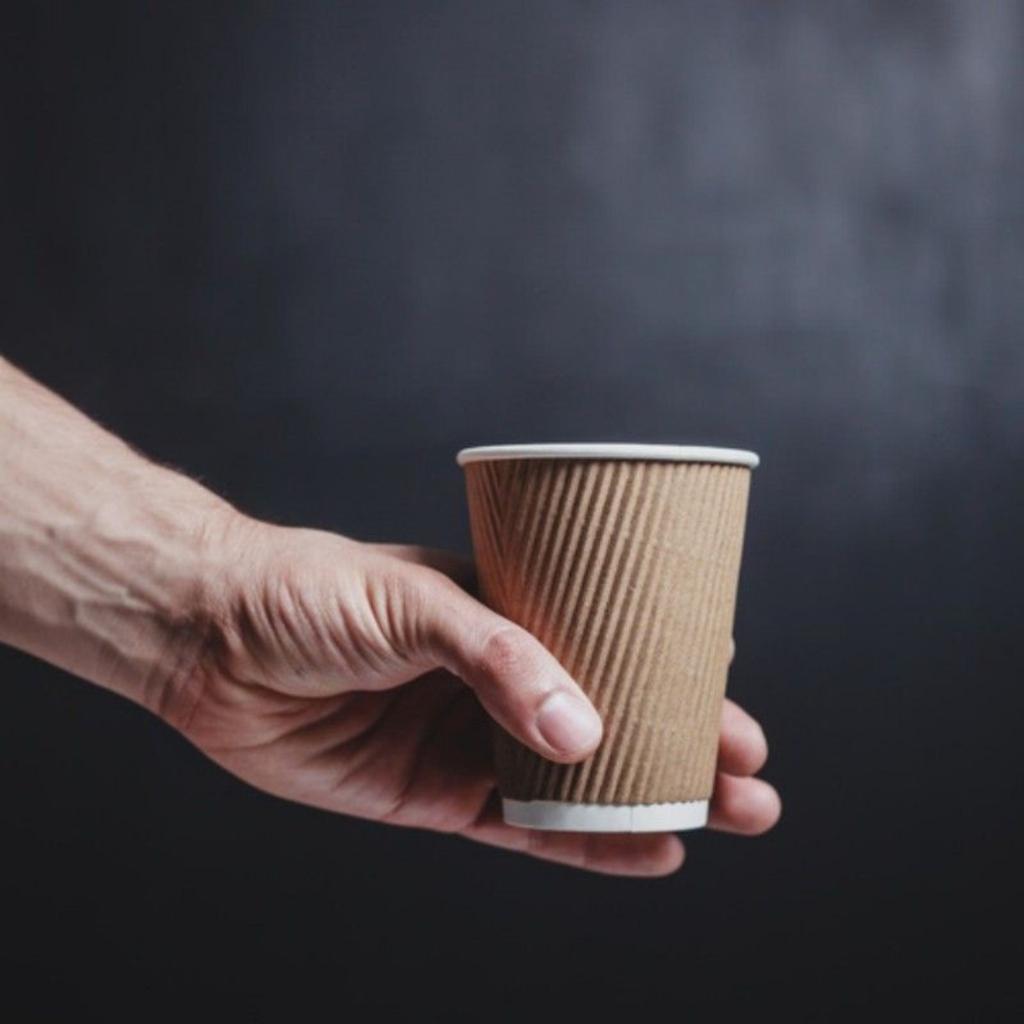 Disposable Paper Cups With Lids 7 Oz, Insulated Takeaway Cups, Corrugated Double Wall