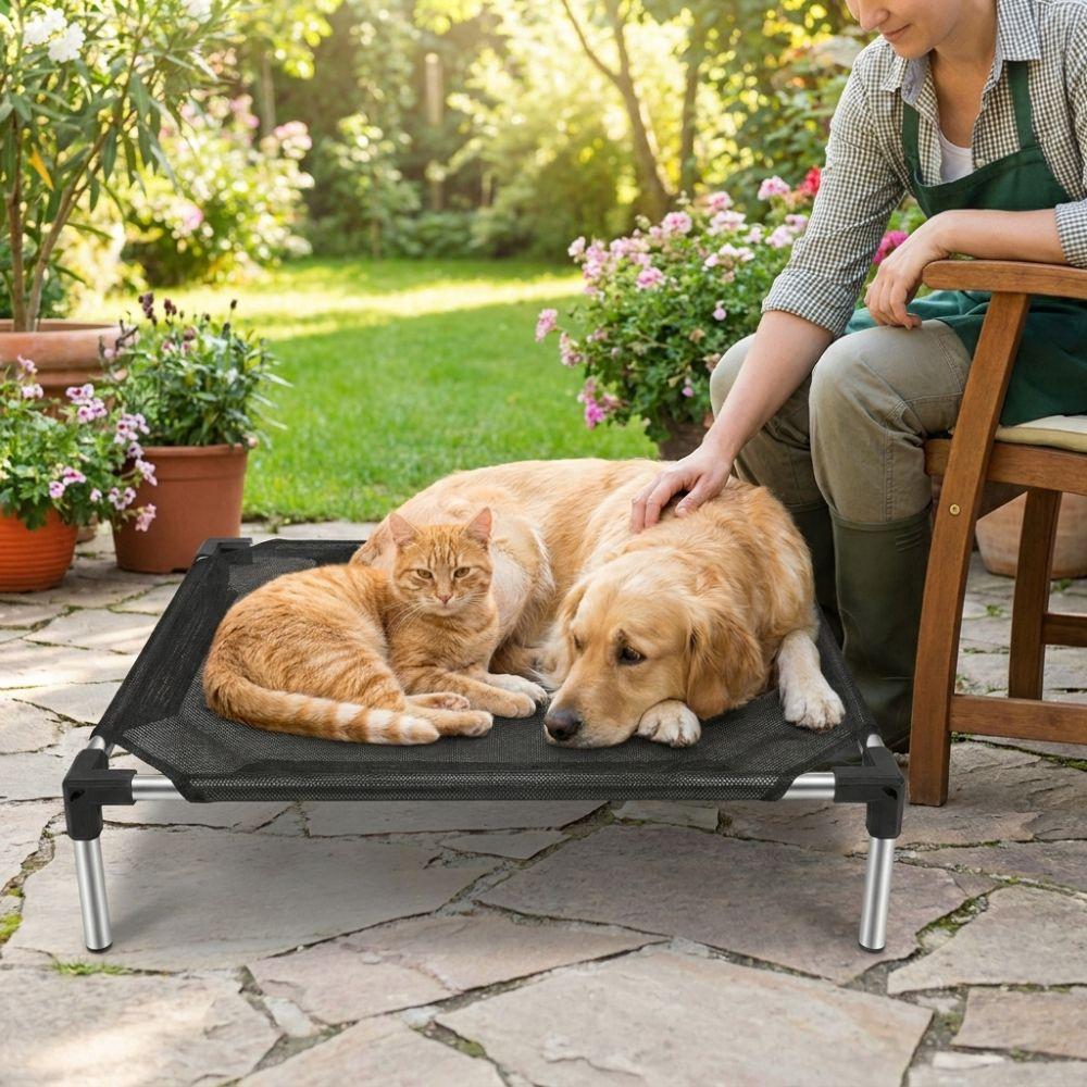 Detachable Breathable Mesh Elevated Dog Bed Chew Proof Waterproof Cat Hammock Moisture-Proof Non-Slip Pet Cat Cot All Seasons