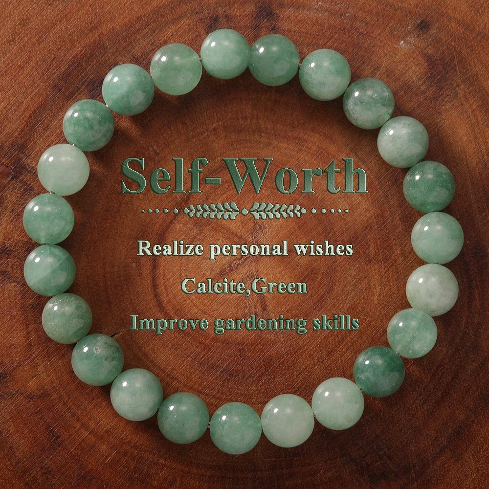 Original design bead string, simple natural stone crystal bracelet, green jadeite jade stone bracelet.