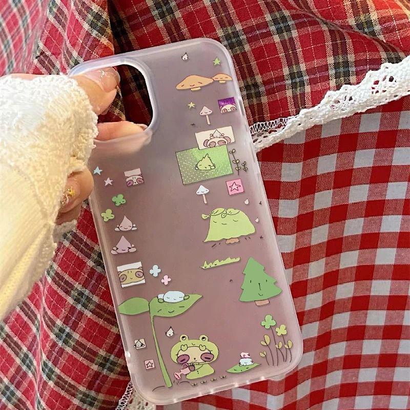 Чехол для iPhone 17 PROMAX с маленькой лягушкой, поливающей цветы - Совместим с iPhone 16 Матовый, 15 Веселый, 14 Мягкий, 13