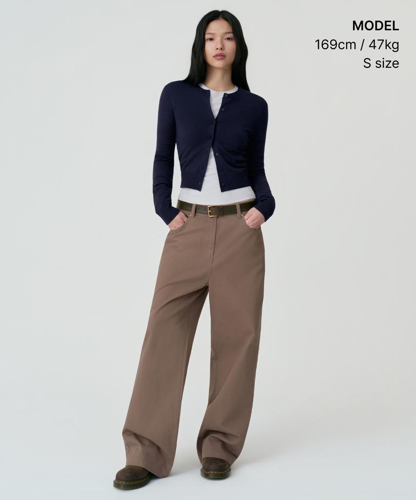 MUSINSA STANDARD WOMAN Women'S Cotton Extra Wide Pants [Taupe]