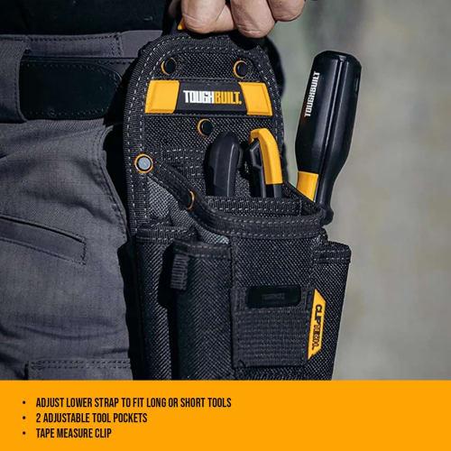 TOUGHBUILT Technician's Pouch - 7 Pockets (Medium), 11 Pockets and Loops, 2 Adjustable Bags, 4 Snug-Fit Screwdriver Holsters, Secure Multi-Tool Holder