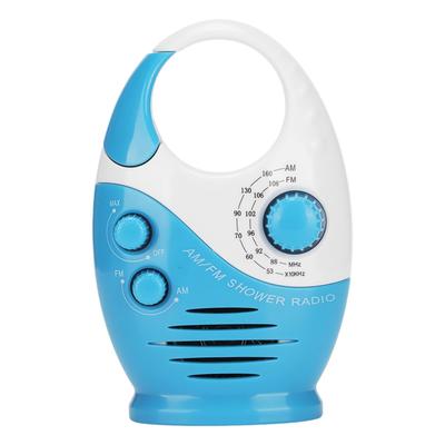 Vbestlife Портативное водонепроницаемое радио для душа с AM/FM-тюнером для ванной комнаты и улицы, верхняя ручка, встроенный динамик, синее