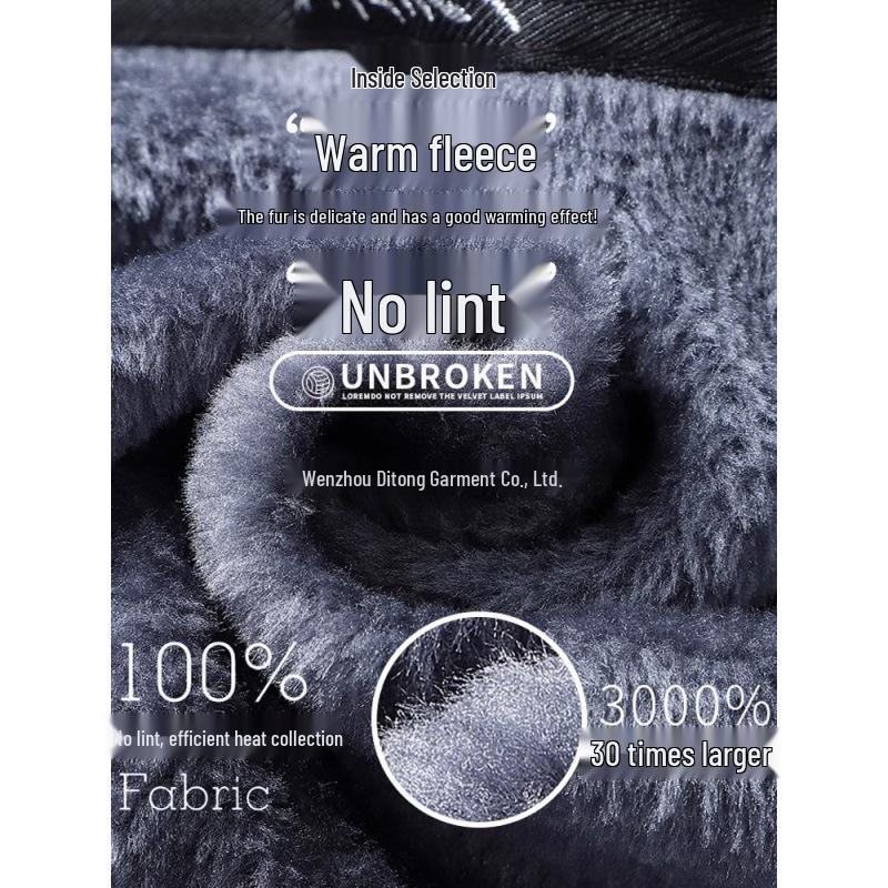 Мужская теплая хлопковая куртка большого размера на флисовой подкладке Осень/Зима 2025 для мужчин среднего возраста