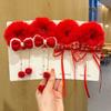 Chinese Style Children's New Year Headwear Hanfu Headwear Red Bow Hair Ring  Festival