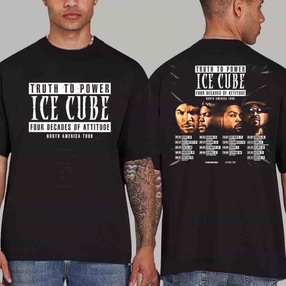Ice Cube Правда к Силе Четыре Десятилетия Отношения Североамериканский Тур 2025 Унисекс Футболка