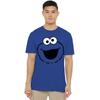 Sesame Street Unisex Adult Cookie Monster Full Face Heather T-Shirt